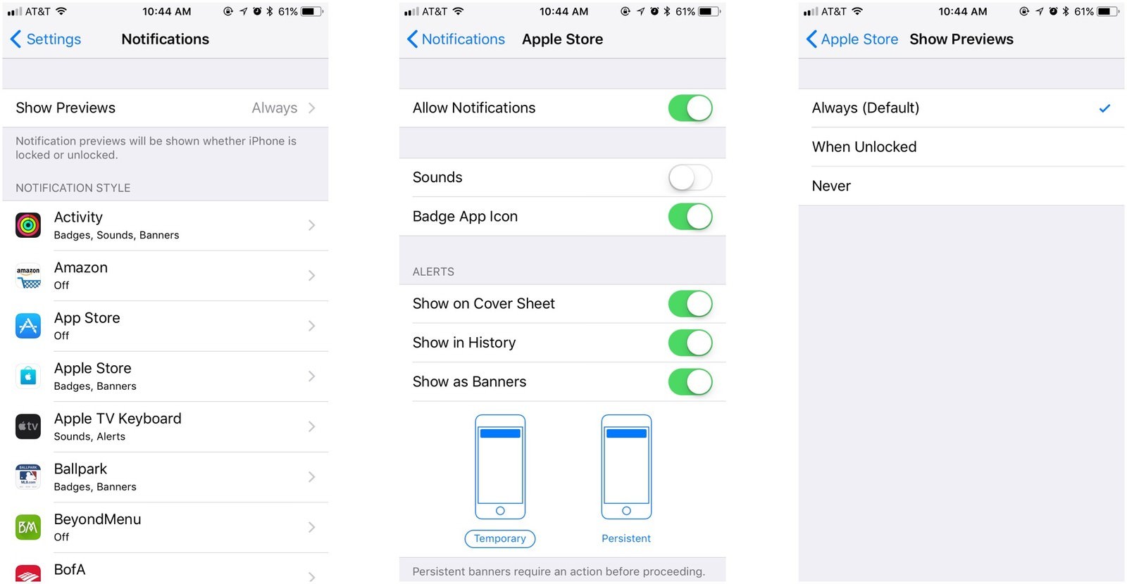 ios app notifications